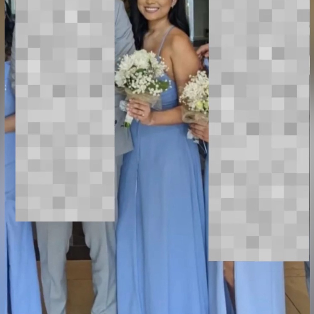 SHEIN Belle Crisscross Backless Split Thigh Cami Bridesmaid Dress